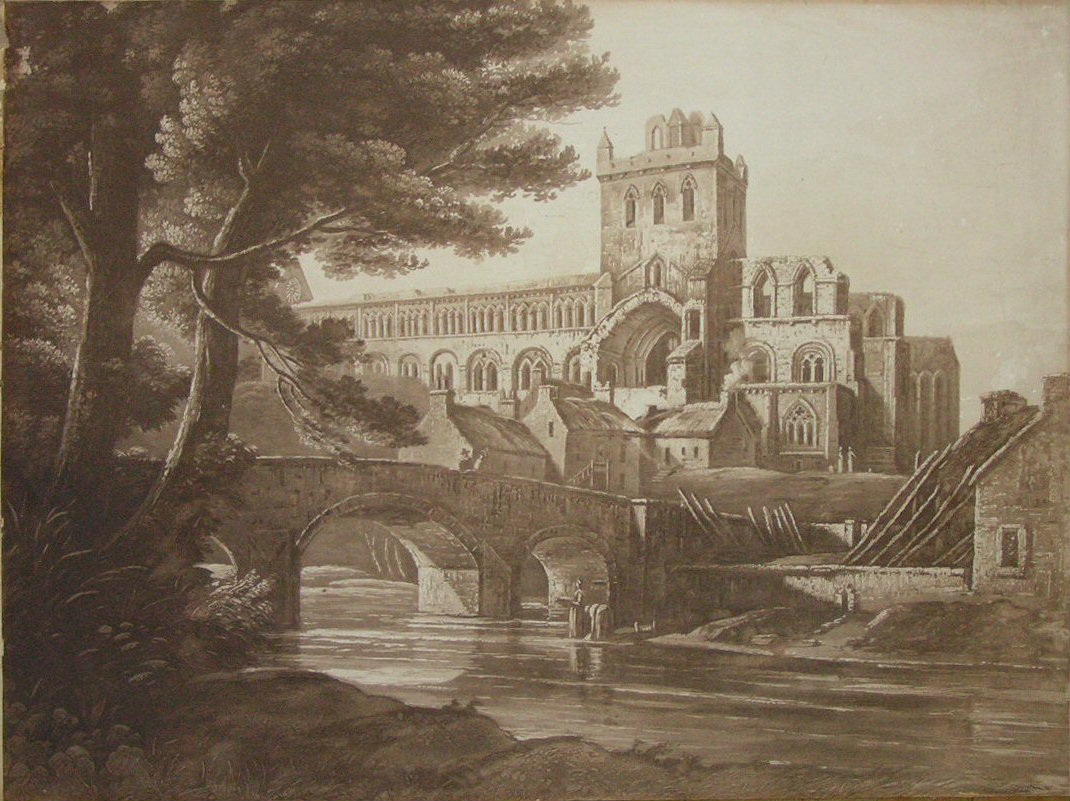 Aquatint - Jedburgh Abbey - Lewis